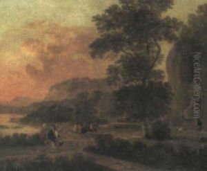 Italianate Landscape With Travellers by Willem de Heusch