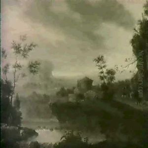 Sudliche Landschaft Bei Sonnenuntergang by Willem de Heusch