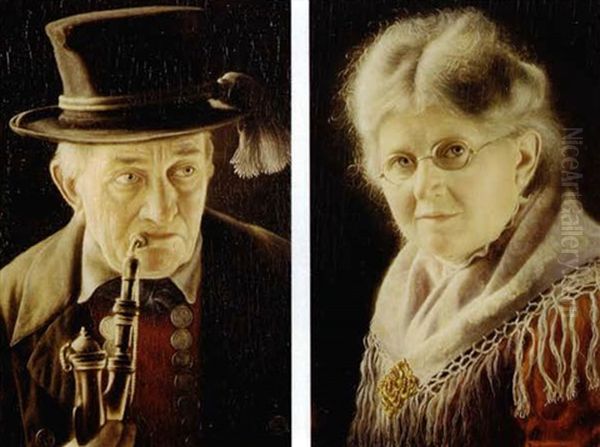 Portrait Of An Elderly Swabian Woman And Man (pair) - view 1