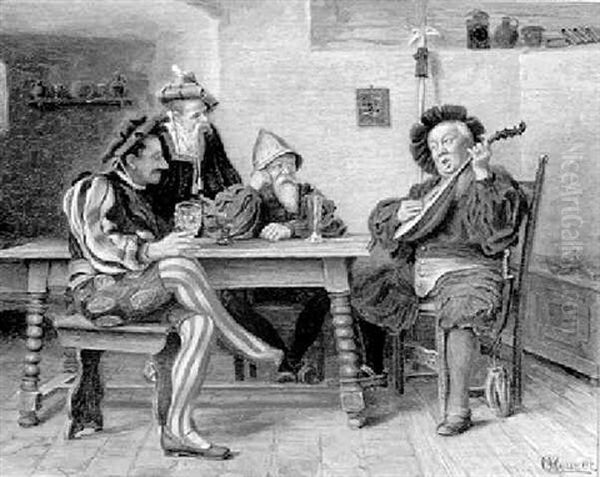 Tavern Interior With Man Playing Mandolin - view 1