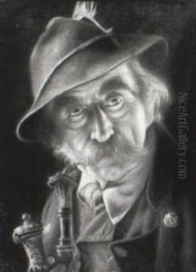 Tyrolian Gentleman With Pipe by Carl Heuser