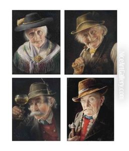 Studies Of Tyroleans (4 Works) by Christian Heuser