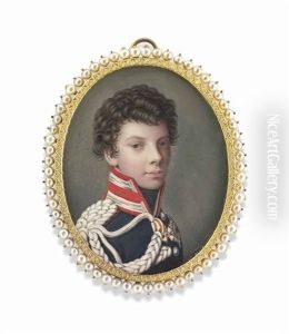 Prince Frederick Ludwig Of Prussia (1794-1863), In Blue Coat With Silver-embroidered Red Collar, Silver Aiguillettes Prince Frederick Ludwig Of Prussia (1794-1863), In Blue Coat With Silver-embroidered Red Collar, Silver Aiguillettes
