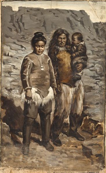 "esquimaux Family"; "villagers"; And "native Hunters" (3 Works) - view 1
