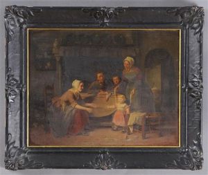 Family Time - Interior Scene by Theodore Bernard de Heuvel