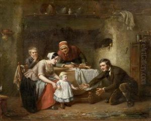 Familie In Der Kuche Mit Ersten Gehversuchen Des Kindes by Theodore Bernard de Heuvel
