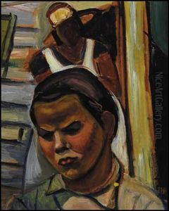 My Housekeeper's Daughter / Ploughing The Field (verso) by Efa Prudence Heward