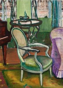 The Drawing Room Of The Artist (study) by Efa Prudence Heward