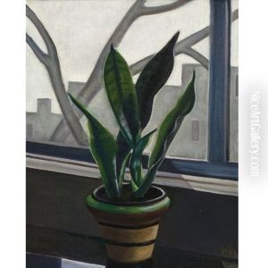 Still Life Of A Plant On A Window Sill by Efa Prudence Heward