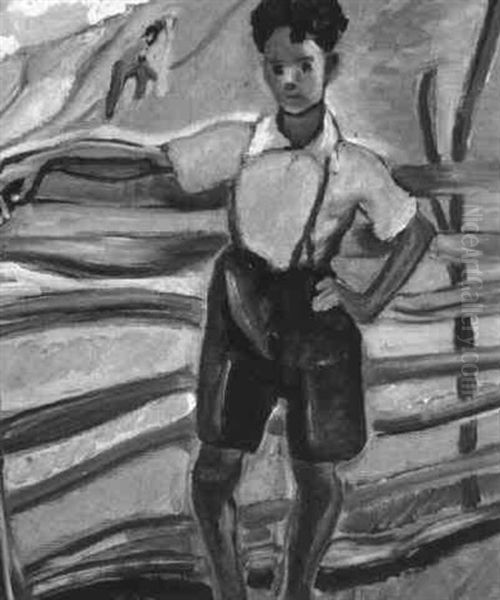 Boy At Fence - view 1