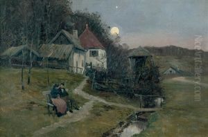 Landschaft Bei Vollmond Landschaft Bei Vollmond