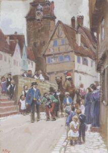 Ansicht In Rothenburg (der Zirkus Kommt) by Paul Hey