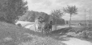 Kutschfahrt In Sommerlicher Hugellandschaft by Paul Hey