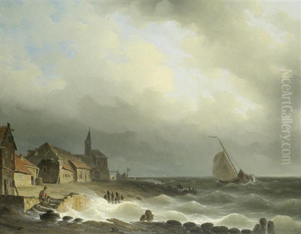 Stormy Coastal Scene - view 1