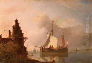 Shipping On A Calm by Herman Henry op der Heyde
