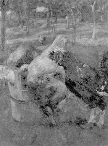 Huehner An Einem Trog by Hubert Von Heyden