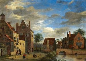 View Of A Small Town by Jan Van Der Heyden