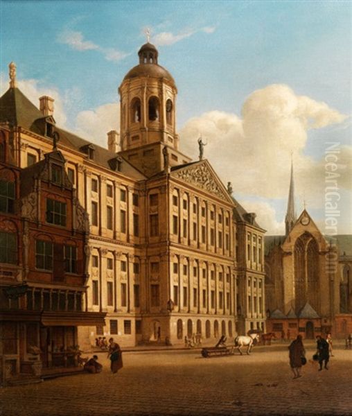Blick Auf Das Rathaus Auf Dem Damm In Amsterdam - view 1