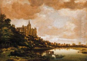 Folyoparti Taj Kastellyal (riverside Landscape With A Castle) by Jan Van Der Heyden