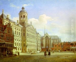 Vue De La Place De L'hotel De Ville A Amsterdam