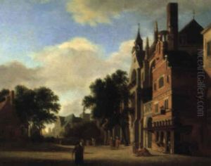 Ansicht Einer Hollandischen Stadt by Jan Van Der Heyden