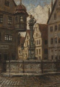 Brunnen Auf Dem Marktplatz by Karl Heyden
