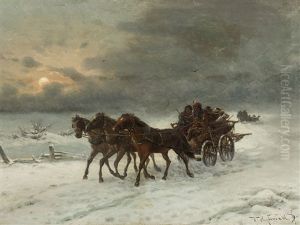 Winterly Coach Ride by Friedrich Josef Nicolai Heydendahl