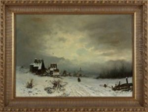 Winterliches Dorf by Friedrich Josef Nicolai Heydendahl