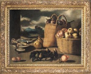 Natura Morta Con Cesti Di Frutta E Ortaggi