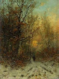 Abend Im Winterwald