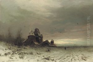 A Castle In A Winter Landscape A Castle In A Winter Landscape
