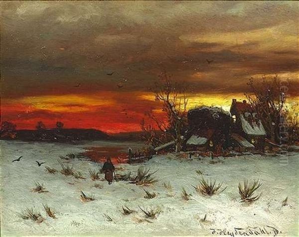 Winterlandschaft Bei Sonnenuntergang - view 1