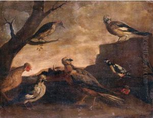 Birds In A Landscape by Paolo Antonio Barbieri