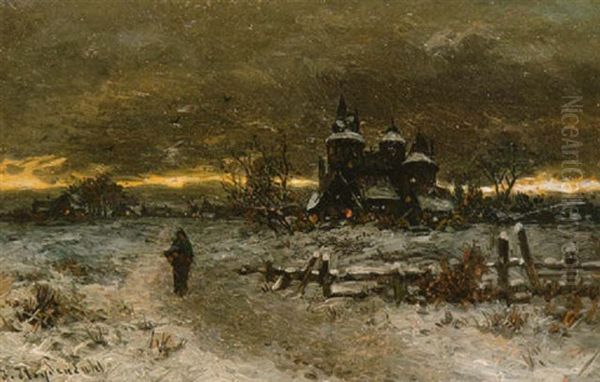 Einsame Wanderin In Der Winternacht - view 1