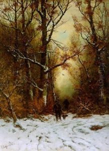 Jager Im Winterwald by Friedrich Josef Nicolai Heydendahl