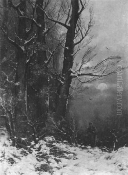 Bauerin In Abendlichem Winterwald - view 1