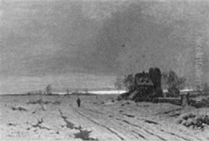 Winterlandschaft Im Abendlicht by Friedrich Josef Nicolai Heydendahl