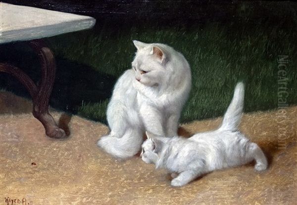 Cat With Her Kitten In The Garden - view 1