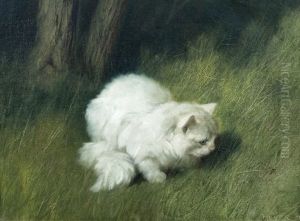Persian Cat In The Grass by Arthur Heyer