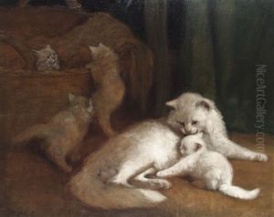Cat With Kitten by Arthur Heyer
