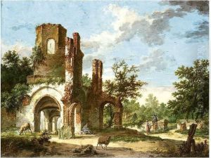 The Ruins Of The Abbey Of Rijnsburg by Pieter Bartholomeusz. Barbiers IV
