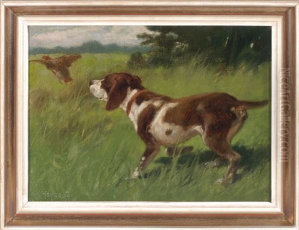 Pointer Mit Aufgescheuchtem Vogel - view 1