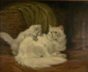 Angorakatze Mit Einem Jungen by Arthur Heyer