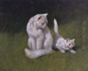 Katzen Im Gras by Arthur Heyer