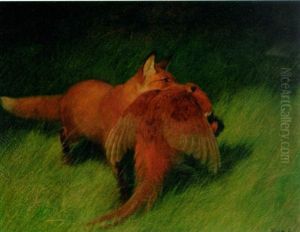 A Fox And A Pheasant by Arthur Heyer