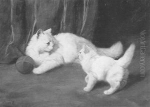 Spielende Katzchen by Arthur Heyer