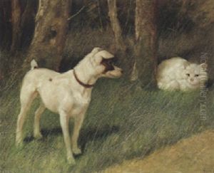 A Jack Russell Terrier With A White Persian Cat