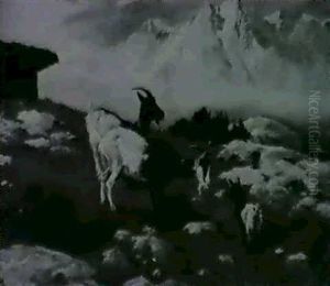 Ziegen Auf Einer Alm by Arthur Heyer
