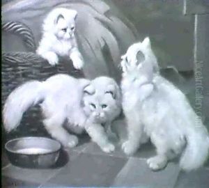 Drei Weisse Katzchen by Arthur Heyer