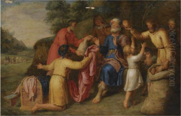 Joseph's Brothers Returning To Jacob Bearing Gifts - view 1